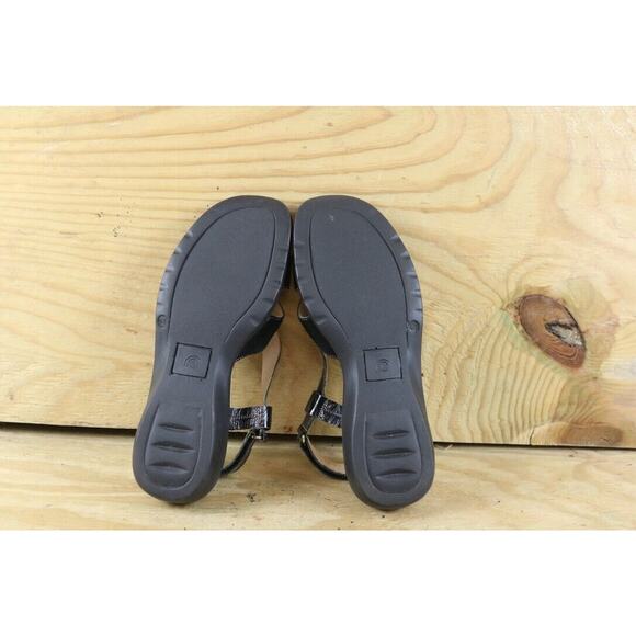 Haflinger Sandals Womens 10 Black Velvet Patent Leather 41 Slingback Wedge - Picture 8 of 8